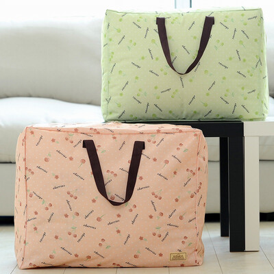 

Jingdong Supermarket space excellent products Oxford cloth quilts bag moving bag luggage storage bag clothing finishing bag 2 only cherry powder added cherry green large
