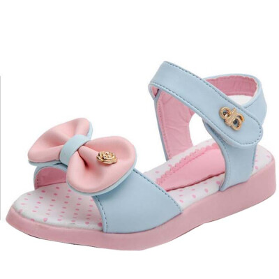 

2016 Summer Kids Girls Fashion Sandals Soft Bowknot Princess Flats Dress Shoes