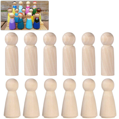 

UpperX Wooden Peg Doll Unfinished Wooden People Plain Blank Bodies Angel Dolls For DIY Craft Pack of 20