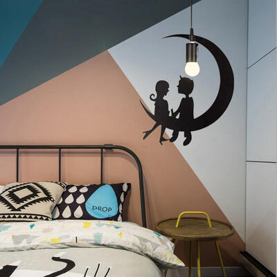 

The Moon Shape Black Wrought Iron Metal Chandelierwith 1 E26 Bulb Socket