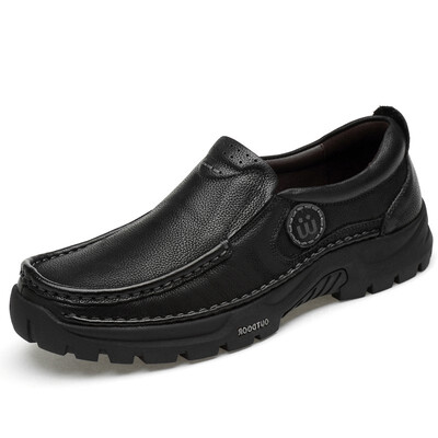 

Mens Shoes Fashion Loafers Shoes Casual Leather Walking Shoes Genuine Leather Breathable Shoes For Men Black Brown Size 38-45