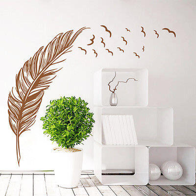 

Birds Flying Feather Large Wall Sticker PVC Vinyl Art Decals Living Room Decor