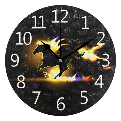

Wall Clock Arabic Numerals Design Flashing Horse Round
