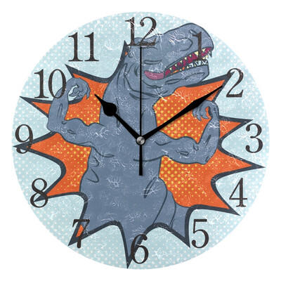 

Wall Clock Arabic Numerals Design Wild Angry Monster Round