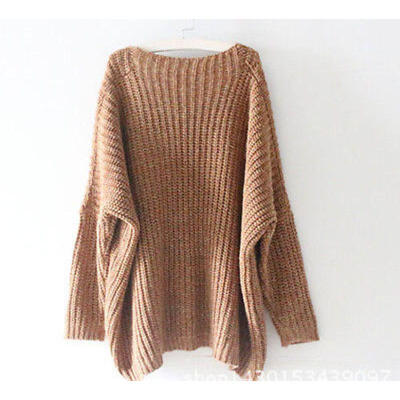

Women Off-shoulder Long Sleeve Knitted Sweater Knitwear Jumper Tops Pullover