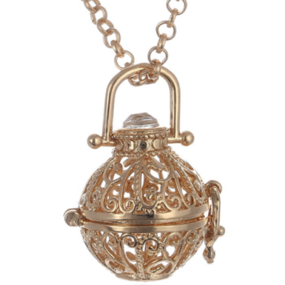 

Hollow Aromatherapy Diffuser Necklace Essential Perfume Oil Locket Lava Stone