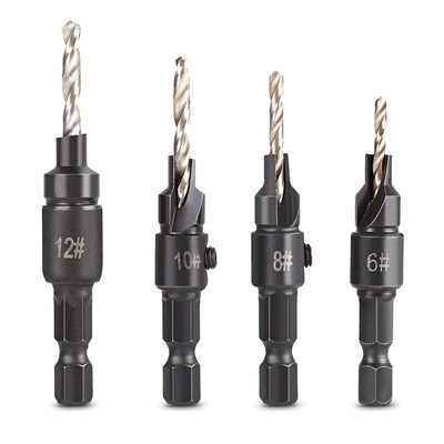 

14 inch Quick Change Hex Shank Countersink Drill Bit with Wrench 4pcs