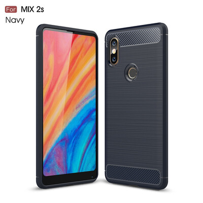 

Fivice Xiaomi Mi Mix 2S case Luxury brushed carbon fiber TPU soft shell
