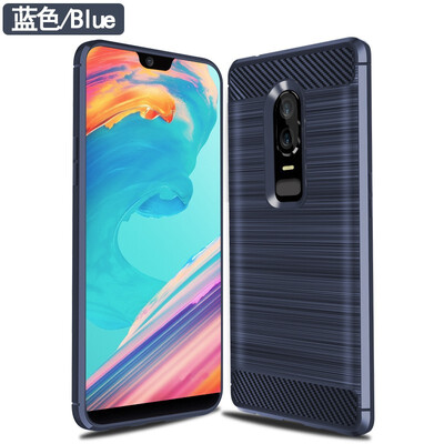 

Fivice Oneplus6 case Brushed carbon fiber silicone anti-fall soft shell phone case