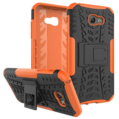 

Fivice Samsung A7 2017 Case TPU anti-fall tire pattern back clip bracket phone case