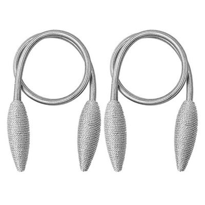 

UpperX Creative Random Twist Curtain 2pcs Magnetic Buckle European Modern Style Drapes Tie Gray Curtain Tiebacks Clips Gray