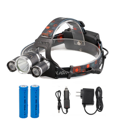 

U\King ZQ-X807 1600LM 3 LEDs 4 Mode Portable Headlamp with Chargers&Batteries