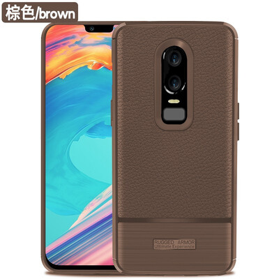 

Fivice Oneplus6 case luxury silicone anti-fall lychee phone case