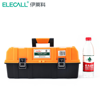 

ELECALL three-layer folding toolbox small 17-inch multi-function household plastic tool box repair car portable hardware tool storage box art box 430