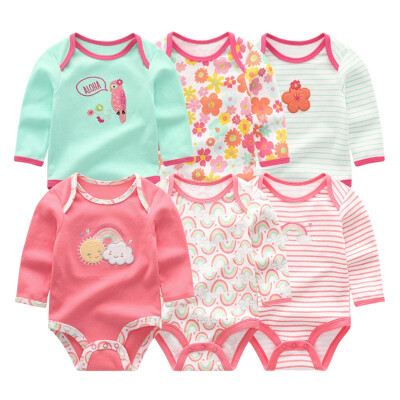 

6PCS Long Sleeve Babywear Bodysuits Baby Girls Clothes Rompers One-Pieces Baby Boys Clothes Newborn Girls Clothing Sets Cotton