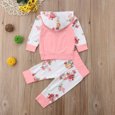 

AU Baby Girl Infant Clothes Hooded Tops Pants Newborn Outfit Set Tracksuit 0-24M