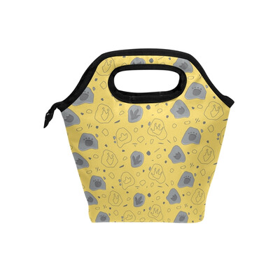 

Lunch Tote Bag Cute Footprint Travel Picnic Insulated Lunch Handbags Portable Zipper Lunch Bag Box