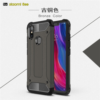 

Fivice Xiaomi MI 8se case Luxury Silicone Diamond Armor PC Hard Shell Phone Case