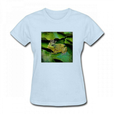 

Andrea Haase Animals Illustration Funny Green Frog with Golden Crown Illustration Women T-Shirt