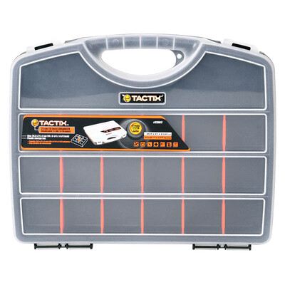 

Tactix 320017 plastic parts box 25cm 10 inch storage grid fishing storage tools components finishing box