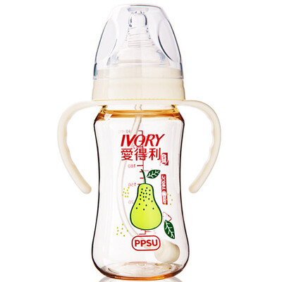 

IVORY Baby bottle wide-bore baby bottle PPSU bottle 240ml with cross nipple Y1041