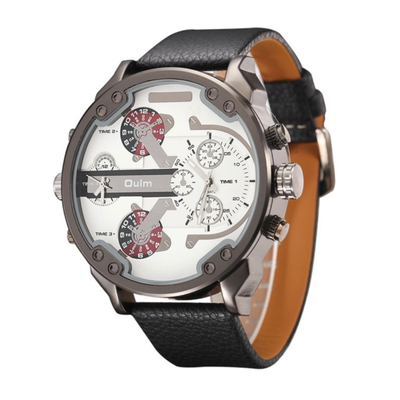 

Oversized Mens Big Watch Male Large Watches Leather & Steel Belt