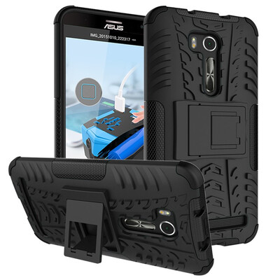 

Fivice Asus Zenfone Go 55 ZB551KL Case TPU anti-fall tire pattern back clip bracket phone case