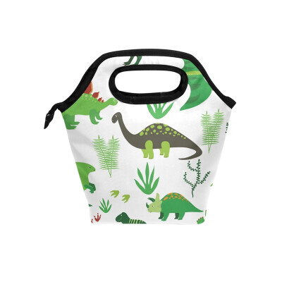 

Lunch Bag Tote Bag Green Dinosaur Travel Picnic Organizer Lunch Holder Handbags Lunch Bag Box