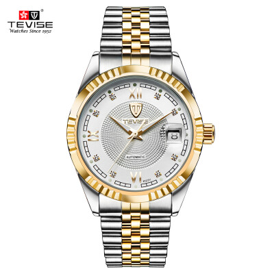 

TEVISE Top Brand Men Fashion Luxury Waterproof Wristwatch Semi-automatic Mechanical Watch Business Mens Watches