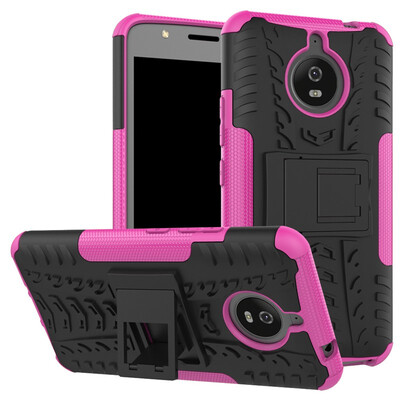 

Fivice Motorola Moto E4 Plus Case TPU anti-fall tire pattern back clip bracket phone case