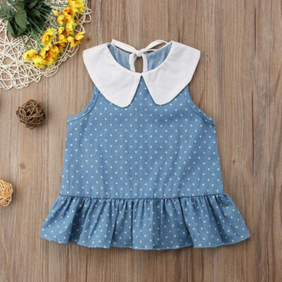 

Kid Baby Girl Princess Beach Dress Summer Sundress Clothes Dots Dresses Top