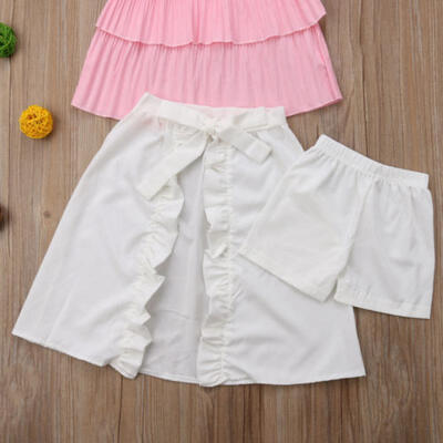 

3PCS Set Toddler Girls Summer Ruffle Shirt TopsSkirts Dress Outfits Clothes Set