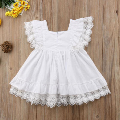 

Lovely Kids Baby Kids Party Dress Wedding Lace Ruffle Girl Princess Dress AU