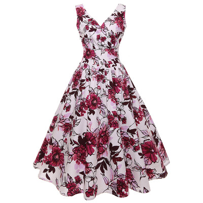 

Floral High Waist Midi Dress