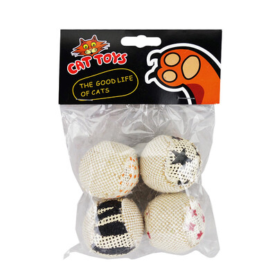 

Tiantianmao Canvas Ball Set Gaffey Ragdoll Blue Cat Kitten 4 PiecesSet white