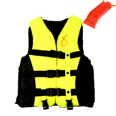 

MyMei 6 Sizes Swimmwing Boating Polyester Adult Life Jacket Foam Vest Survival Suit with Whistle for Swimming Drifting Device+Whis