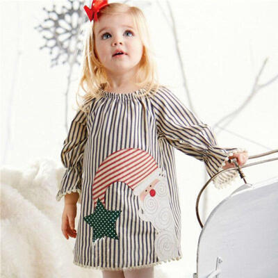 

0-5Y Baby Girls Kids Casual Xmas Cotton Tutu Dress Clothes Christmas Santa Claus