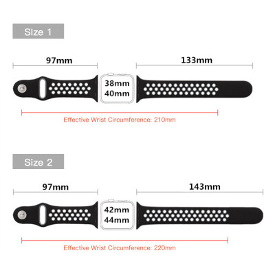 

Two-Colored Silica Gel Lightweight Watch Band Sport Breathable Watch Strap For Apple Watch 432