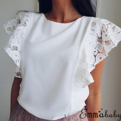 

Emmababy Sexy Womens Summer Chiffon Short Sleeve OL T Shirt Blouse Ladies Tops