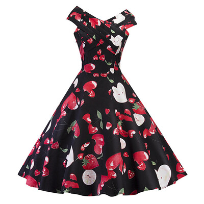 

Vintage Criss Cross Strawberry Print Pin Up Dress