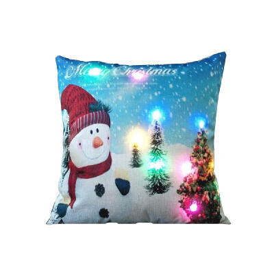 

18 18 inches 45 45cm Linen Colorful LED Light Christmas Cushion Cover Decorative Sofa Car Throw Pillow Case Pillowcase Chris