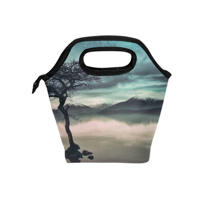 

Tree Reflection Lunch Bag Tote Bag Travel Picnic Organizer Lunch Holder Handbags Lunch Bag Box
