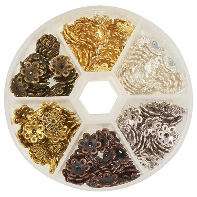 

PH PANDAHALL 180 Pcs Tibetan Style Flower Bead Caps Metal Spacer Beads for Jewelry Making