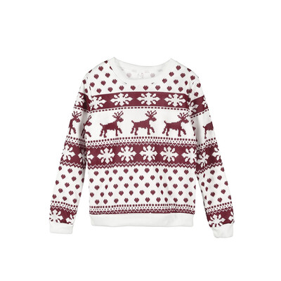 

Autumn&Winter Christmas Coat Sweater Deer Print Christmas Sweater Ladies Sweater Ladies Christmas Sweater Christmas Costume Long-sleeved Sweater Round Neck