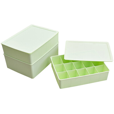 

Jingdong supermarket] according to the empire EDO underwear storage box three-piece plastic with cover finishing box 3 sets of 20L TH-1028 green