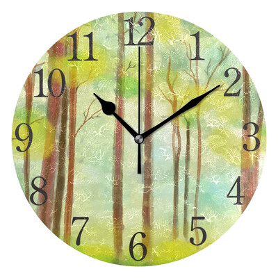 

Wall Clock Arabic Numerals Design Canvas Forest Round
