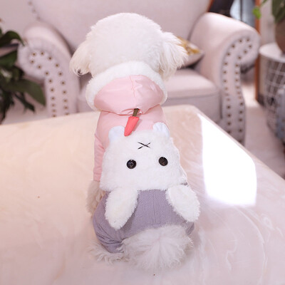 

Huayuan pets hoopet pet dog autumn&winter clothes Teddy VIP small puppies comfortable cotton coat soot color carrot four feet M