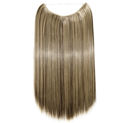 

Invisible Wire No Clips in Hair Extensions Secret Fish Line Hairpieces Silky Straight real natural Synthetic