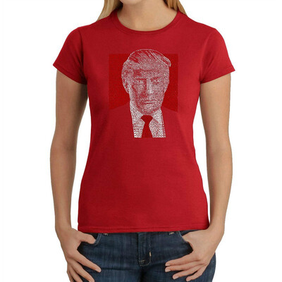 

Womens Word Art T-Shirt - Trump 2016 - Make America Great Again- LA Pop Art