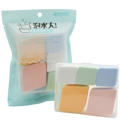 

Three di Yi Yi make-up tool full-function soaked in water makeup puff 5 loaded boxed cleansing remover makeup color random